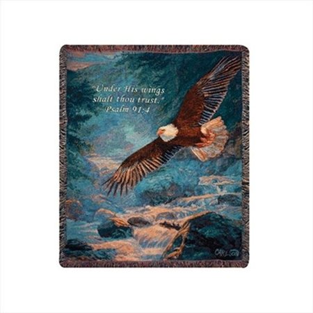 MANUAL WOODWORKERS & WEAVERS Manual Woodworkers and Weavers ATAMV American Majesty With Verse Tapestry Throw Blanket Fashionable Jacquard Woven 50 X 60 in. ATAMV